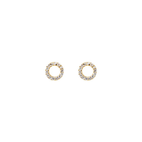 CZ Circle Earrings - Gold