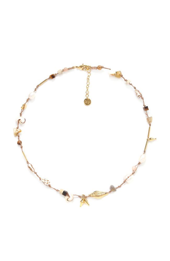 JOANNA Short Necklace - Light Brown