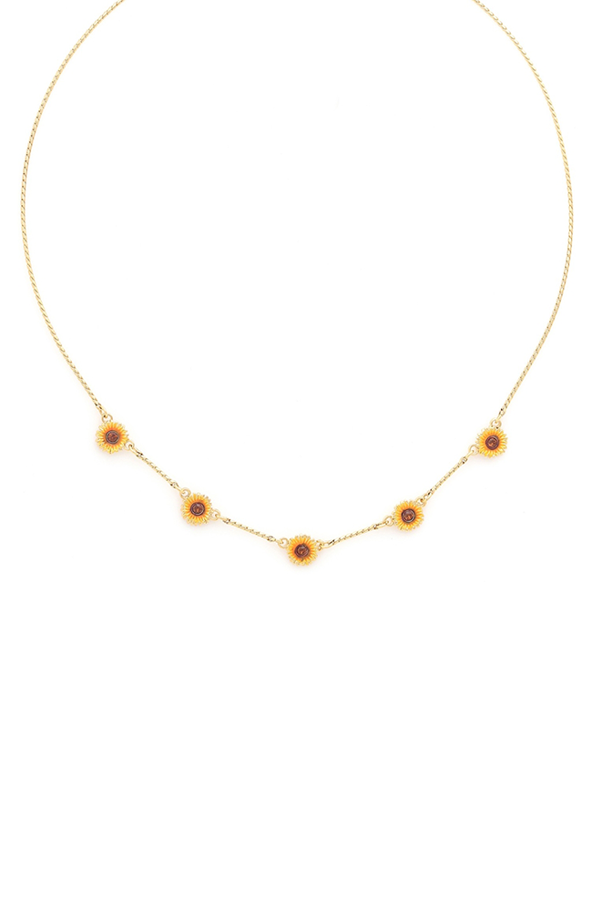 SUNNY Five Flowers Short Necklace