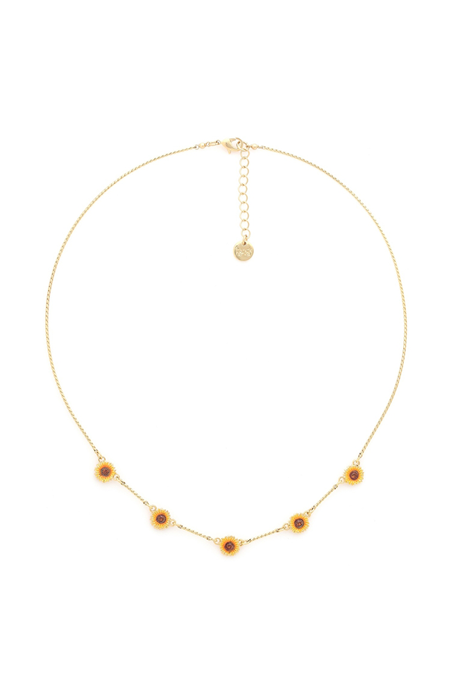 SUNNY Five Flowers Short Necklace