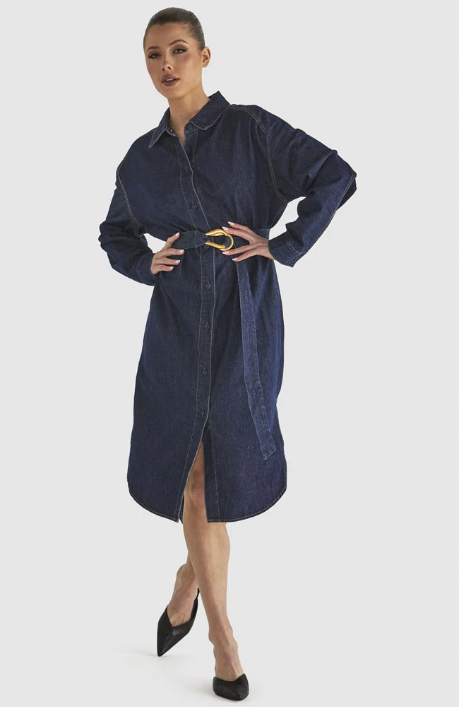 Soaring Shirt Dress - Indigo Wash