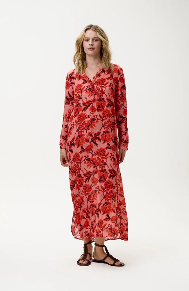 Long Genie Dress-Ibiza/Viscose - Coral