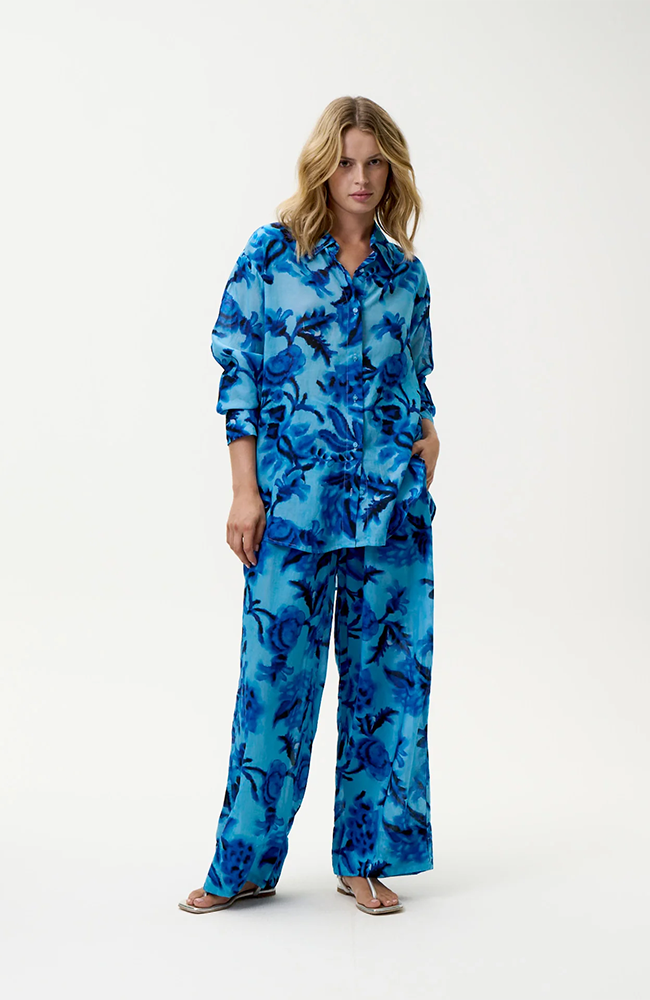 Claudia Shirt-Milos/Sushi Voile - Blue