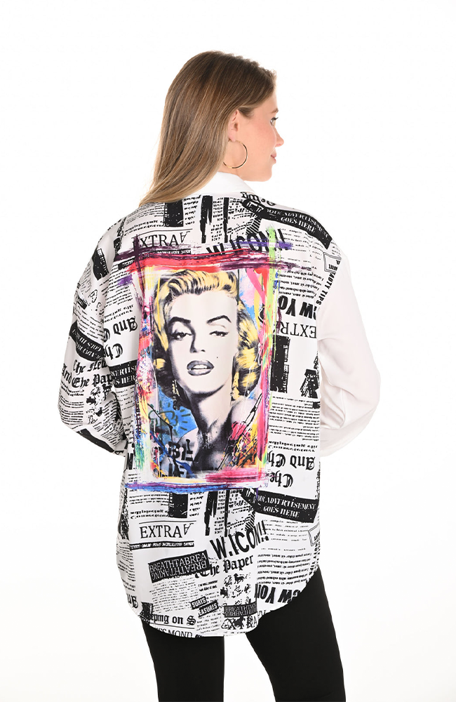 Woven Top - Off White/Black