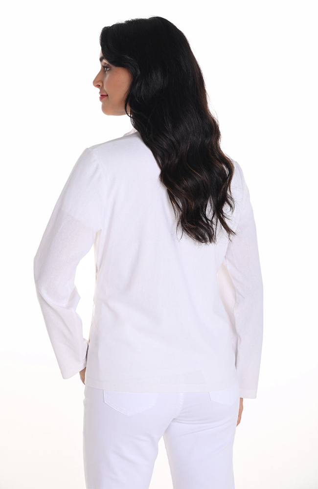 Woven Throw Over Top - White