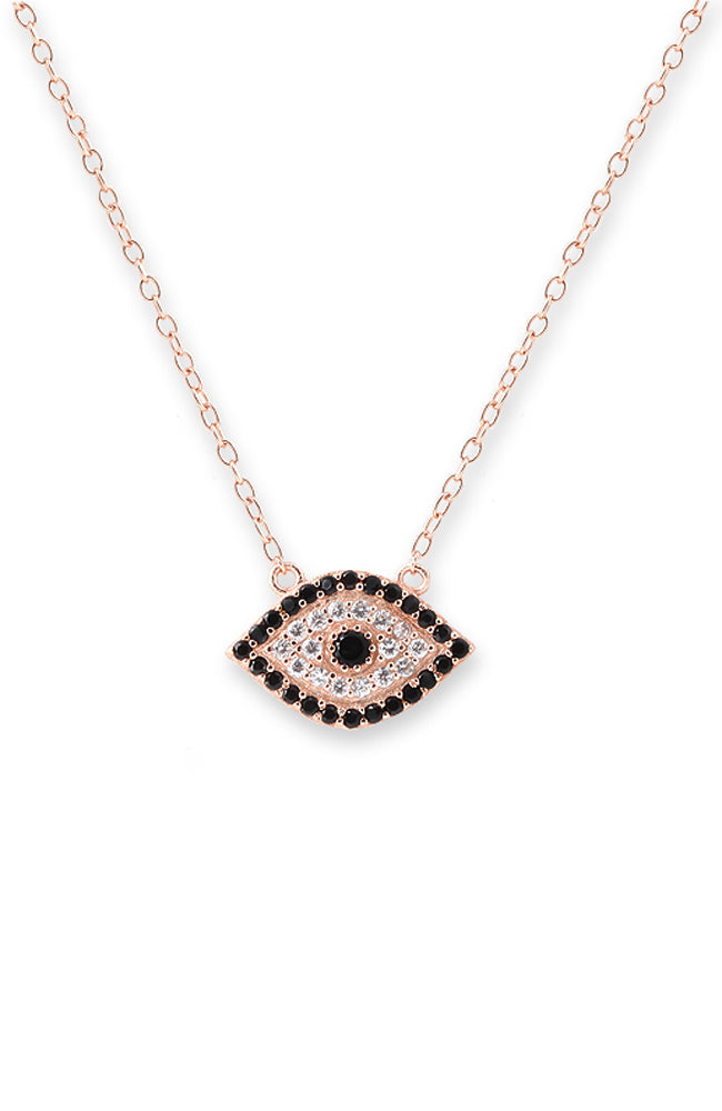 Evil Eye CZ Necklace - Rose Gold