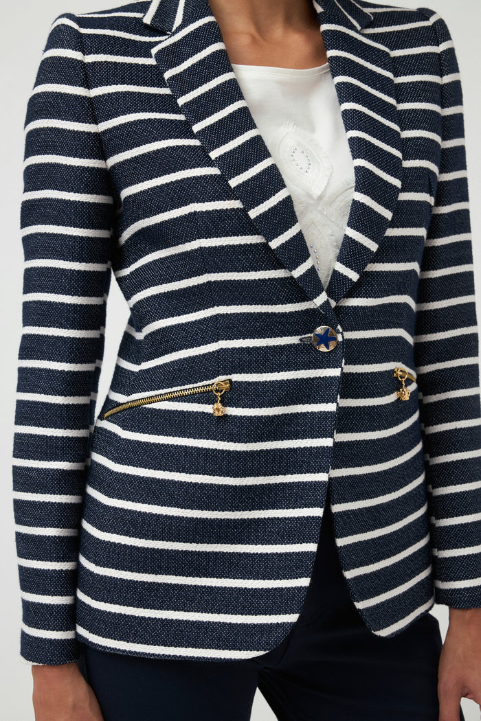 Casares Jacket - Navy Stripe
