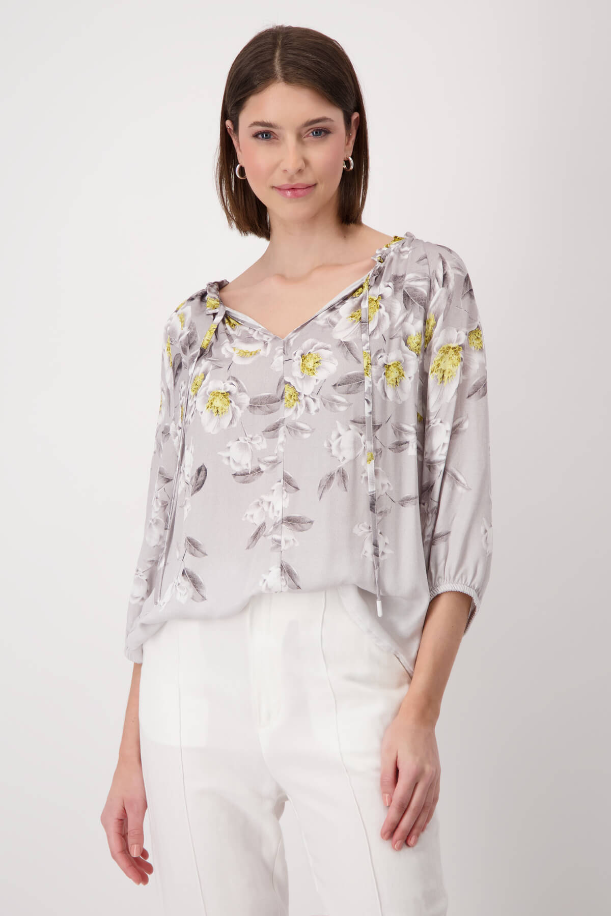 Toskana Flower Blouse - Taupe