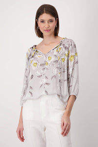 Toskana Flower Blouse - Taupe