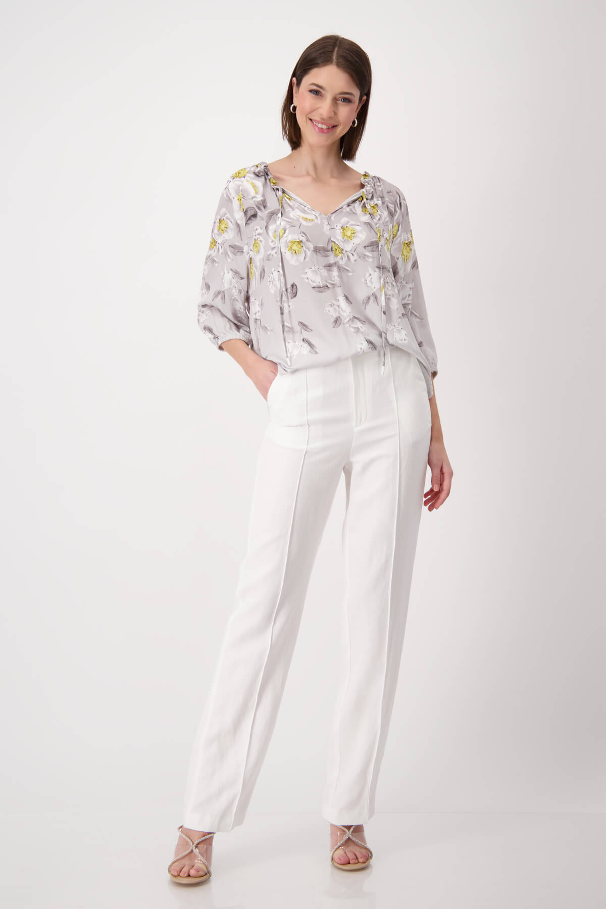 Toskana Flower Blouse - Taupe