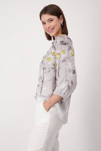 Toskana Flower Blouse - Taupe