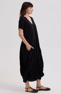 Drape Bottom Dress - Black