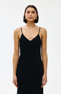 Dolly Dress - Black w Ivory Fringe