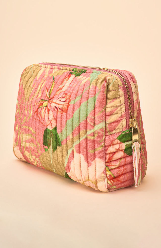 Large Quilted Washbag - Delicate Tropical, Candy