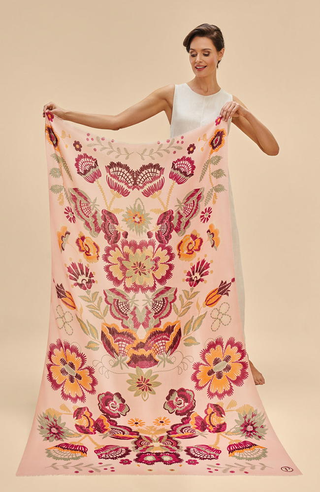 Printed Floral Symmetry Scarf