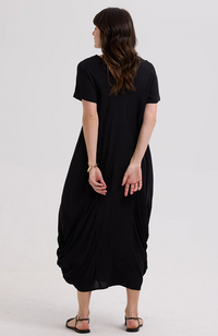 Drape Bottom Dress - Black