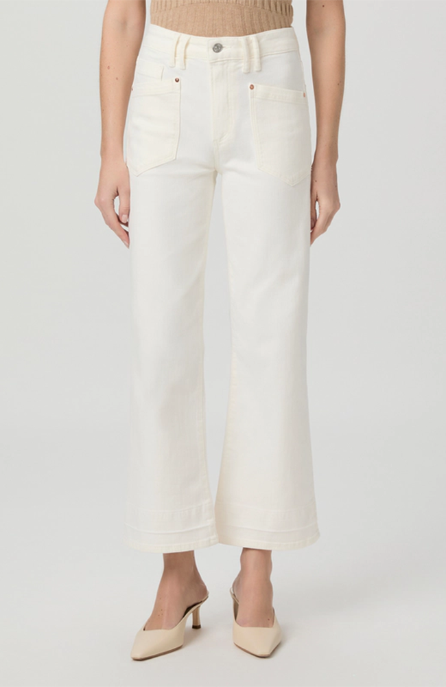 Leenah Ankle Wide Leg Jean - Tonal Ecru
