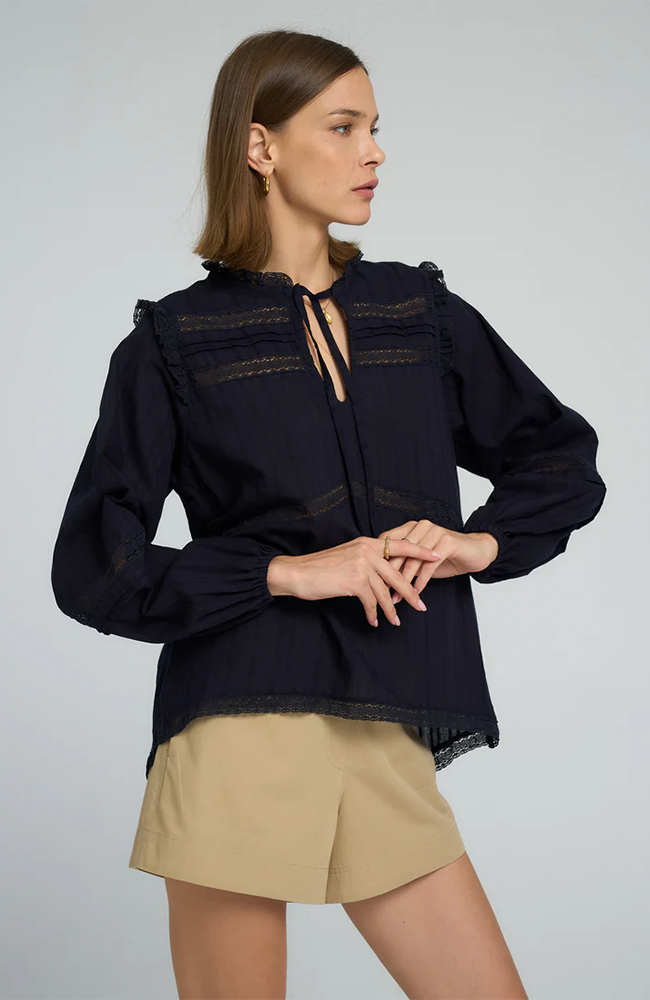 Azalea Lace Top - Navy