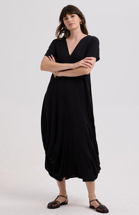 Drape Bottom Dress - Black