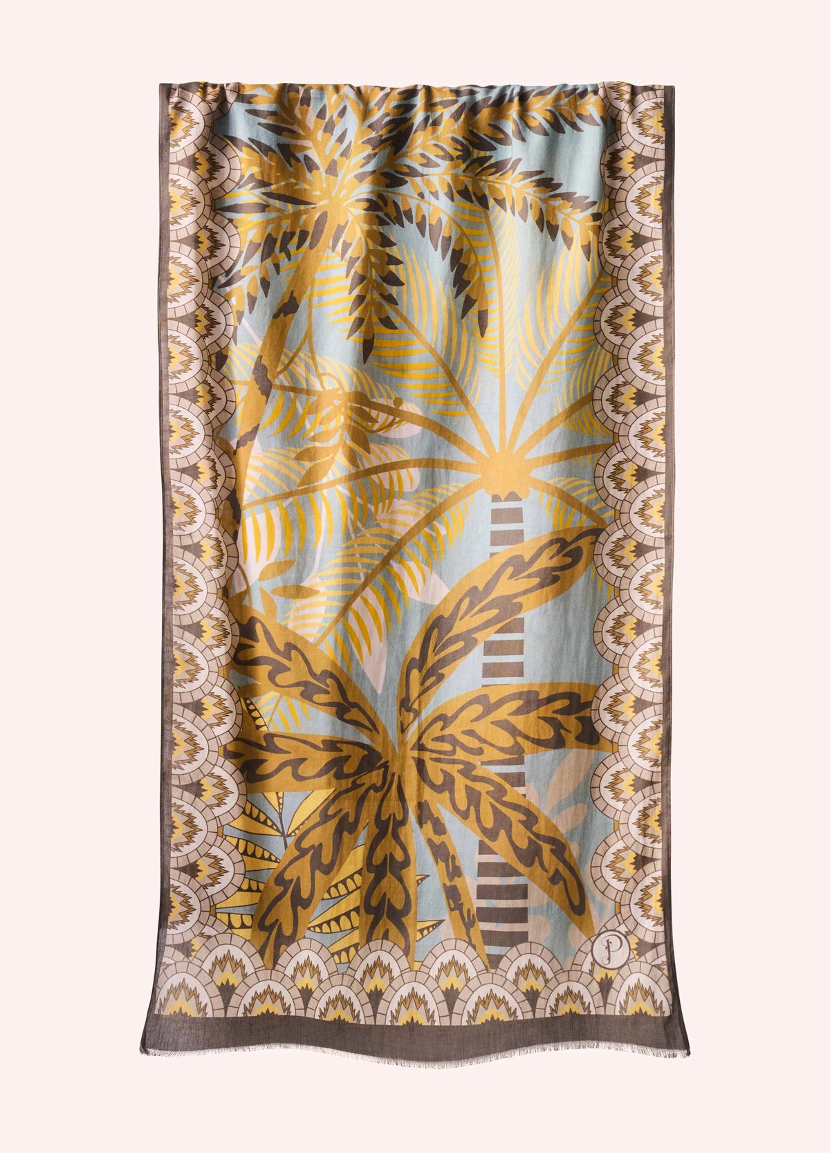 Cotton Scarf - Patterned Palms