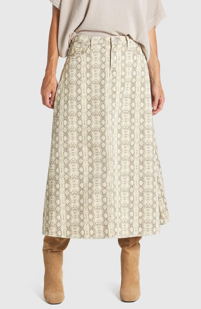 Chameleon Denim Skirt - Snake Skin