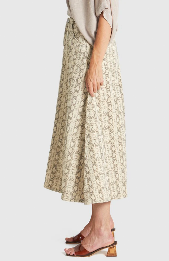 Chameleon Denim Skirt - Snake Skin