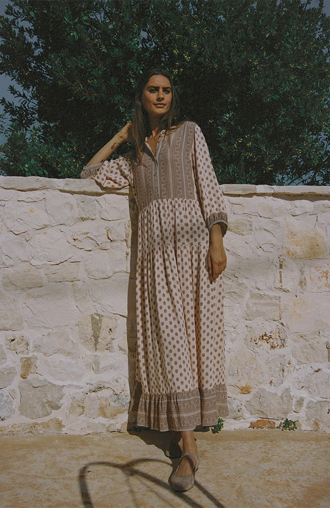 Cotswold Dress Highgrove Folk- Print/Pink