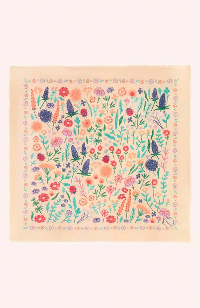 Cotton Bandana - Wild Flowers Coconut