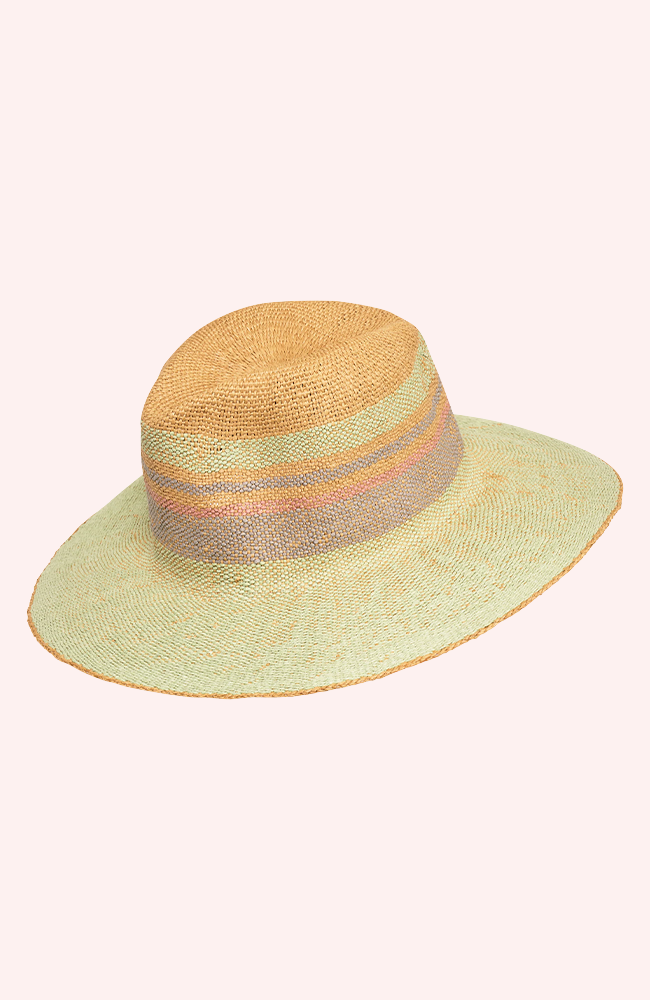 Daphne Hat - Mint with Stripe