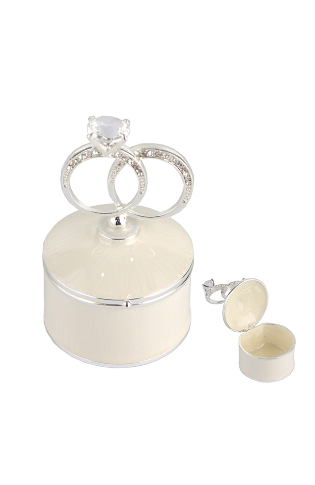 Sasha Enamel Ring Box - Diamond