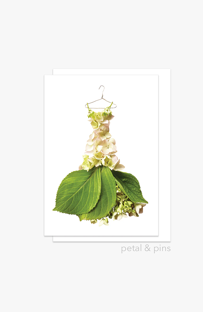 Cream Hydrangea Gown Greeting Card