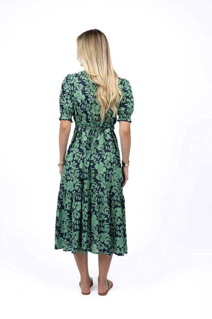 Fleur Midi Dress - Mint/Navy