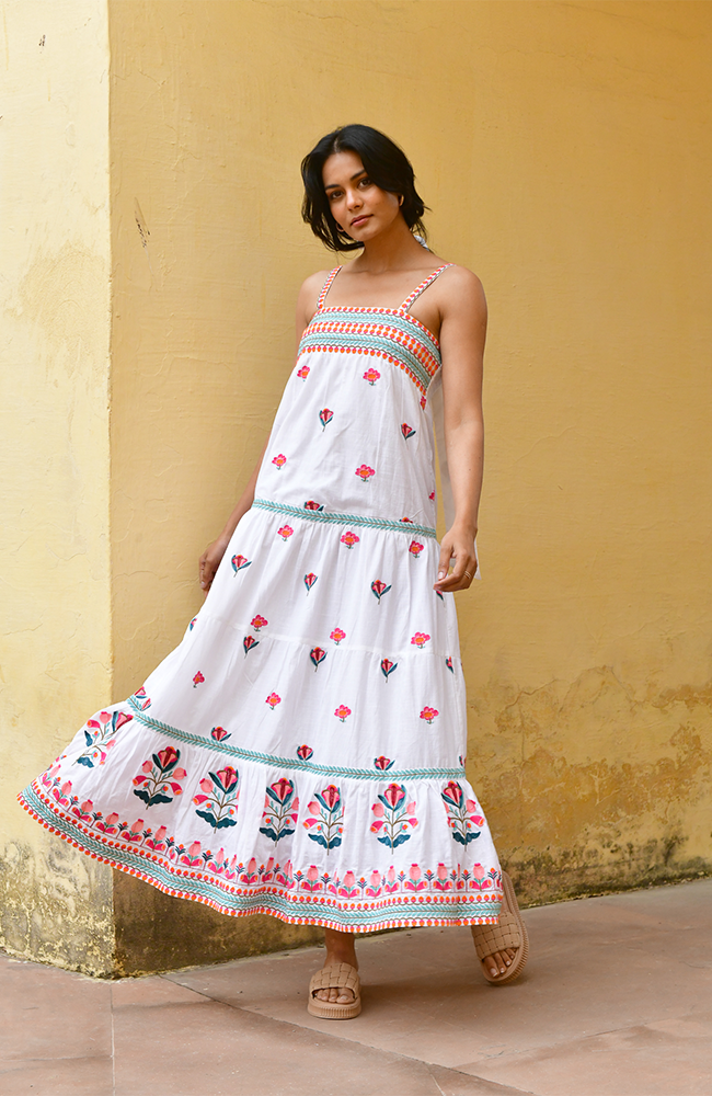 Hummingbird Swing Maxi Dress - Multi