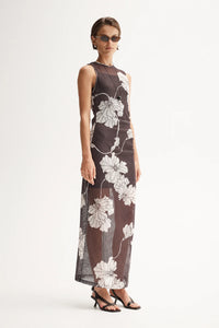 Lilian Maxi Dress - Chocolate Floral Print