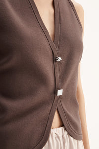 Lana Knit Vest - Chocolate