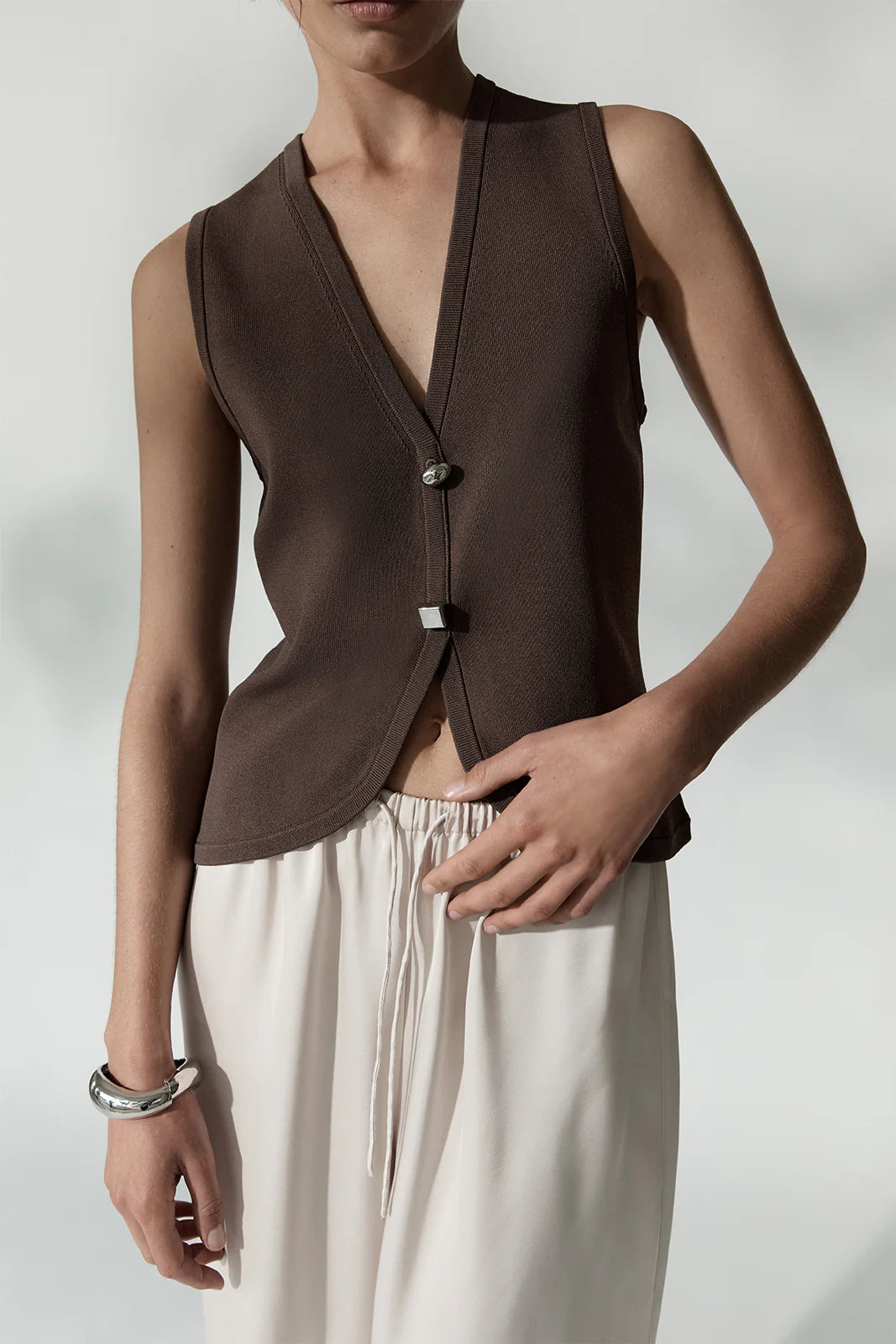Lana Knit Vest - Chocolate