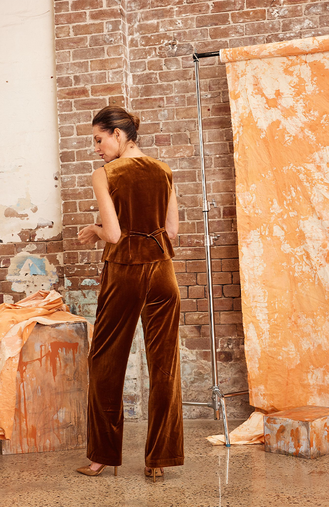 Surry Velvet Pant - Caramel