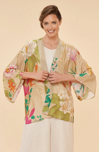 Kimono Jacket - Tropical Flora & Fauna, Coconut