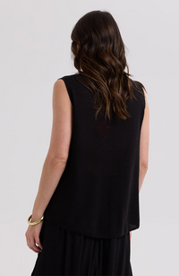 Linen A-Line Top - Black