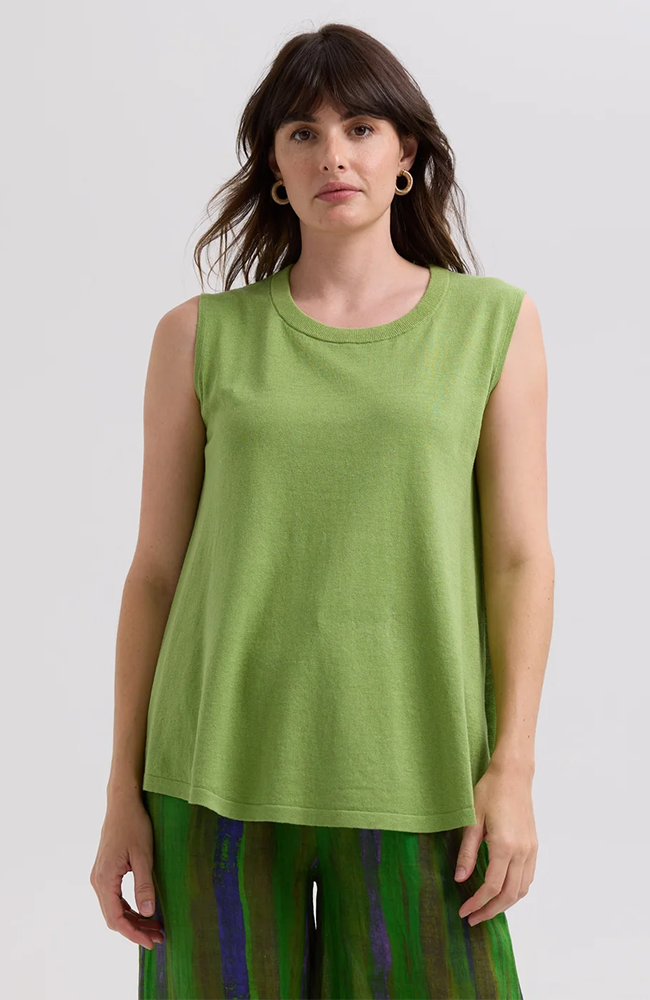 Linen A-Line Top - Leaf