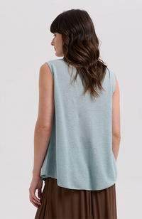 Linen A-Line Top - Cyan