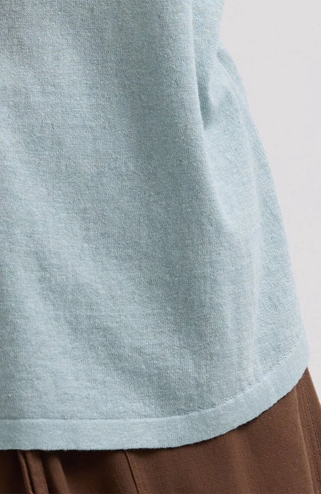 Linen A-Line Top - Cyan