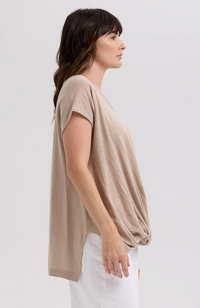 Linen Drape Top - Taupe