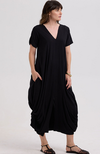Drape Bottom Dress - Black