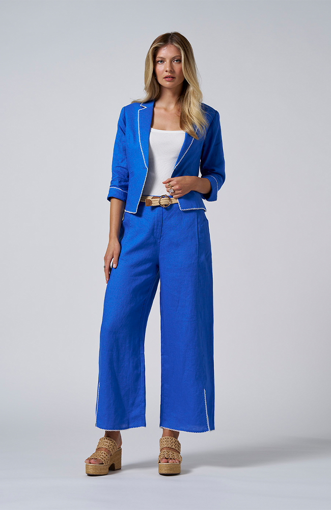 Viva Linen Jacket - Cobalt