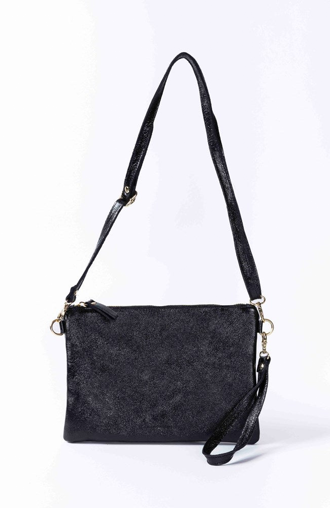 Crossbody/Clutch Bag - Metallic Black