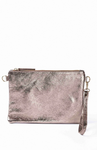 Crossbody/Clutch Bag - Metallic Champagne