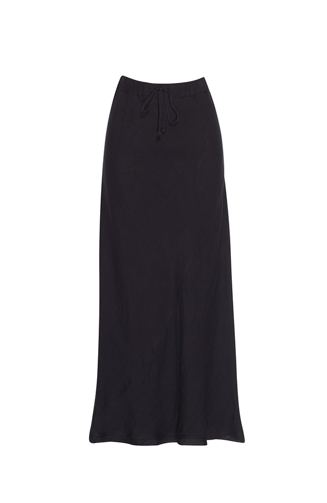 Echo Linen Skirt - Midnight