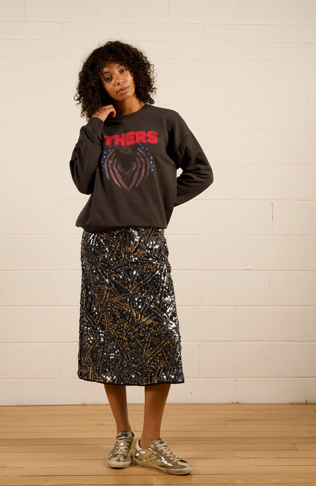 Remi Sequin Skirt - Silver Sequin