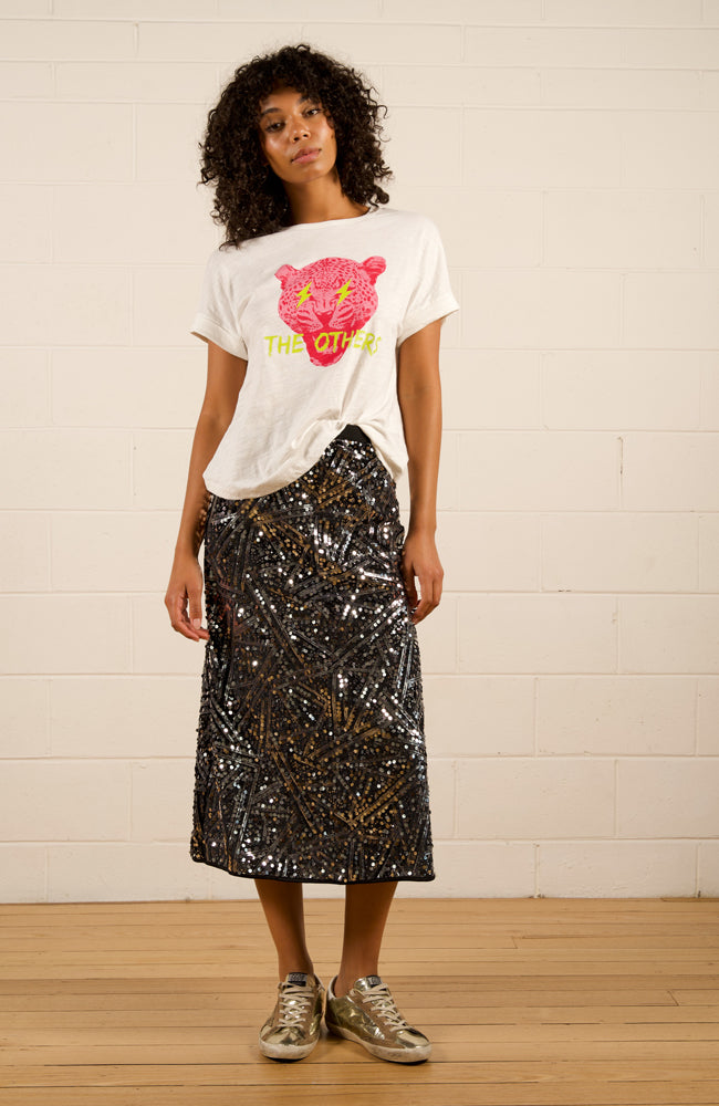 Remi Sequin Skirt - Silver Sequin